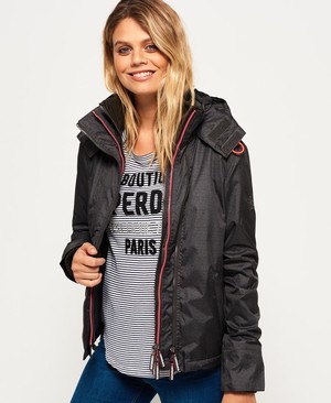 Superdry Pop Arctic Hooded Cipzár SD-Windcheater Női Kabát Khaki/Fekete | YQOJS9807